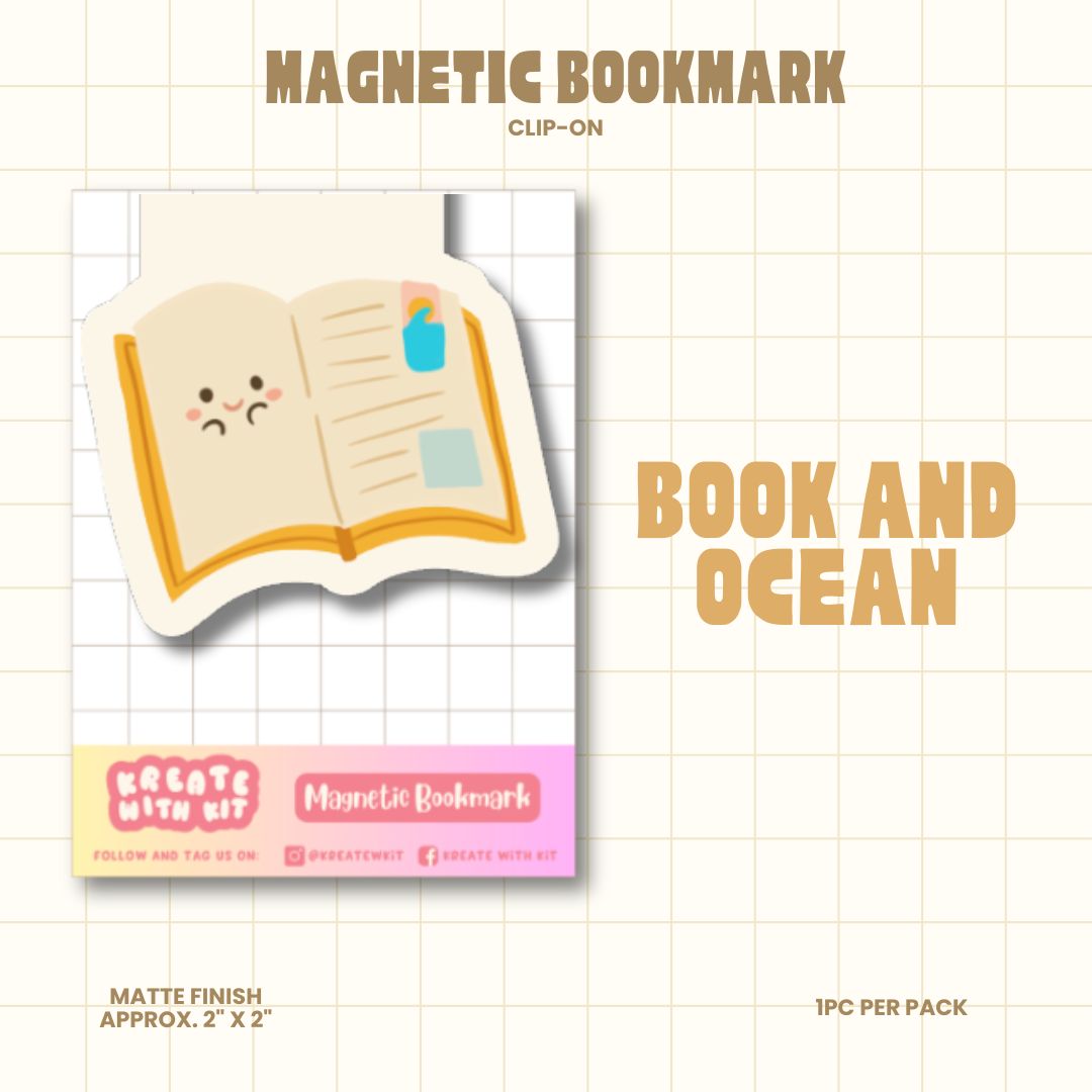 Magnetic Bookmark - Book and Ocean