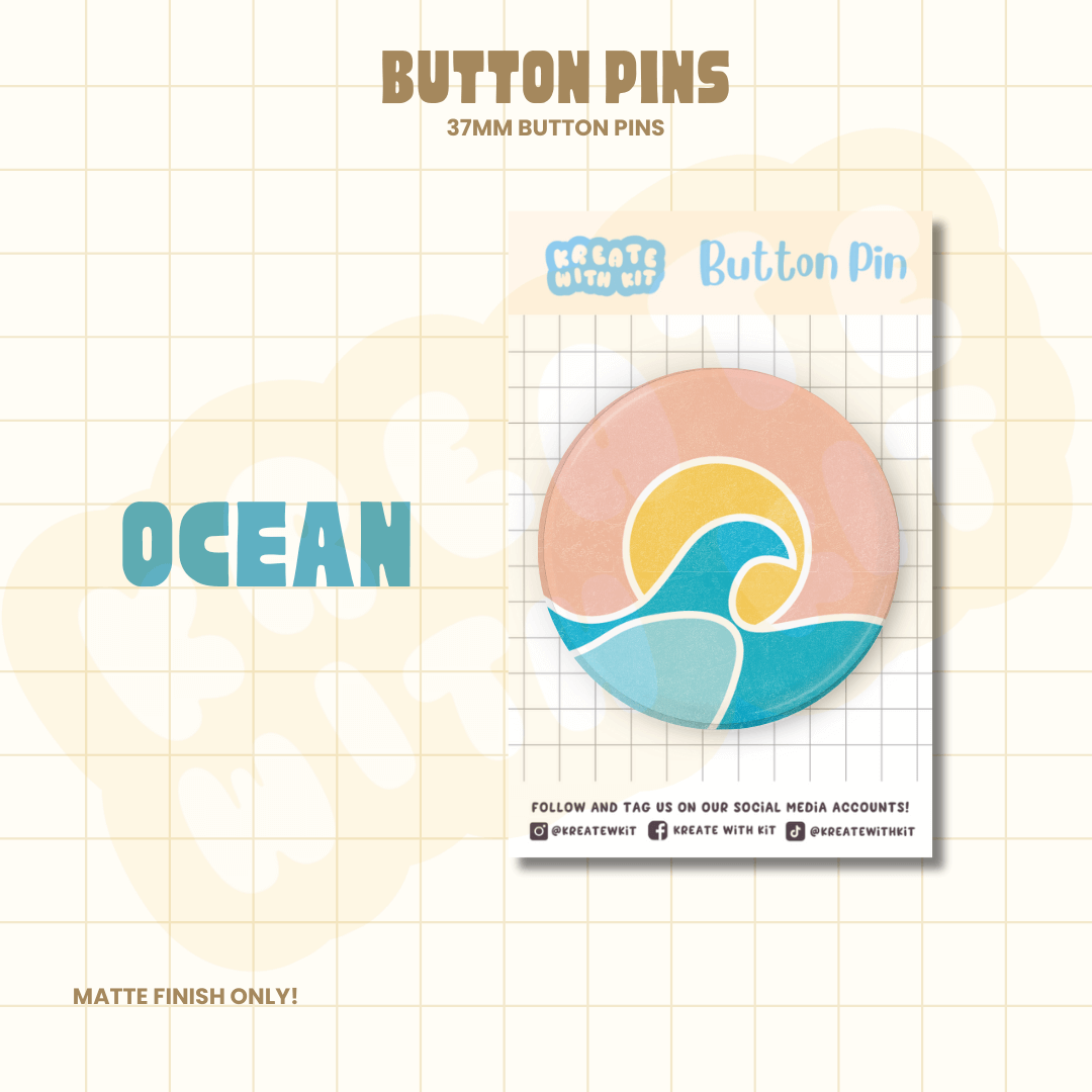 Button Pin - Ocean