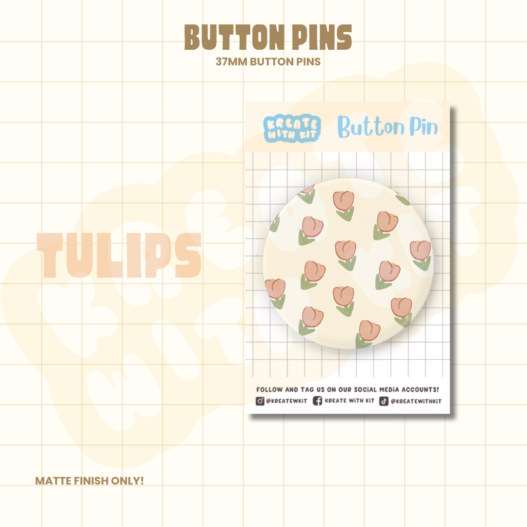 Button Pin - Tulips