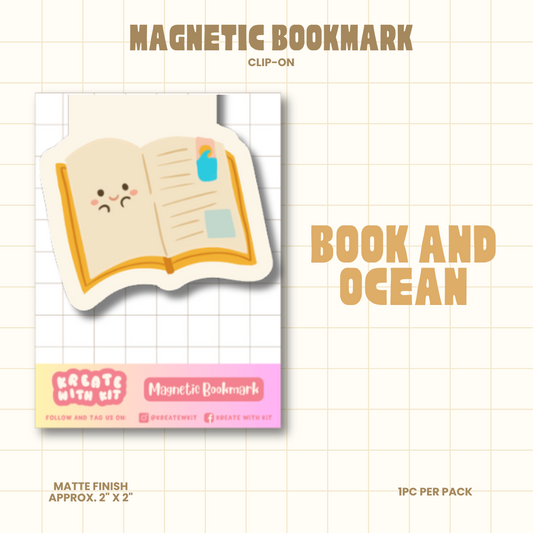 Magnetic Bookmark - Book and Ocean