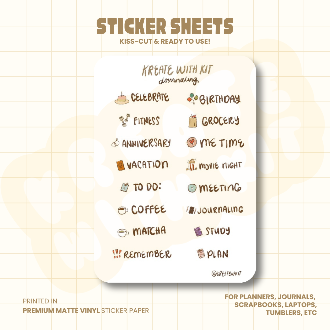Daily Journaling - Sticker Sheet
